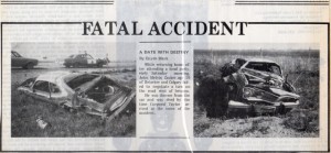 19 Year Old Johnny Zacher died in car crash May Day weekend, 1976